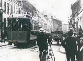 Århus Sporvogn nr. 12 fra prøvekørslen på Søndergade i 1904